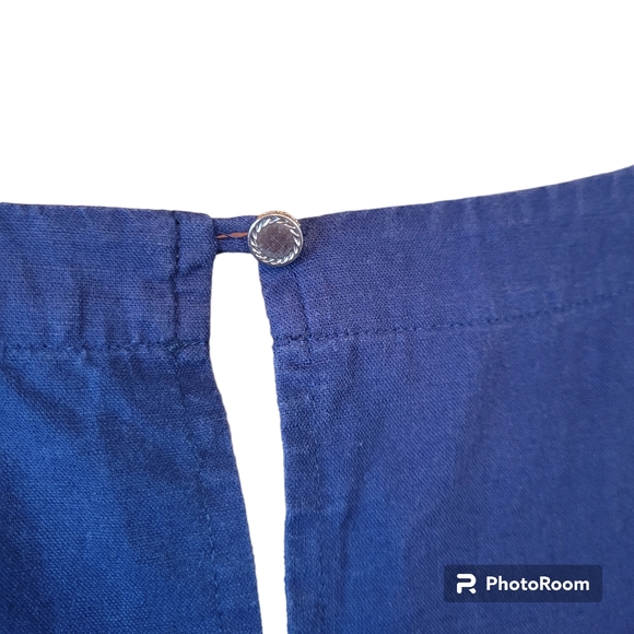 NAUTICA Linen Blend Nautical Dress in Navy and White - Picture 6 of 8